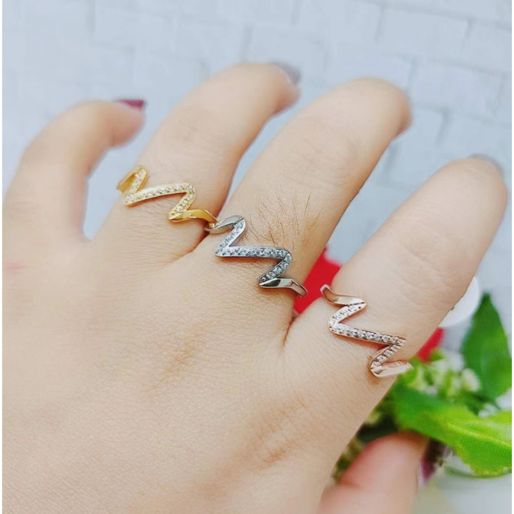 Cincin Titanium Anti Karat Permata Perhiasan Wanita R640