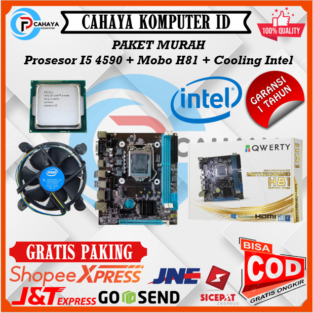 Paket Prosesor I5 4950 Haswel + Mobo H81 Nvme + Colling Intel