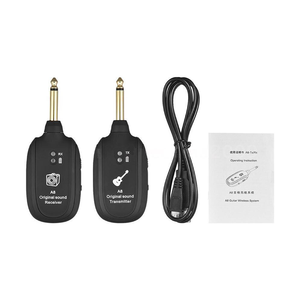 UHF Wireless System Gitar Transmitter Receiver - A8 - Black