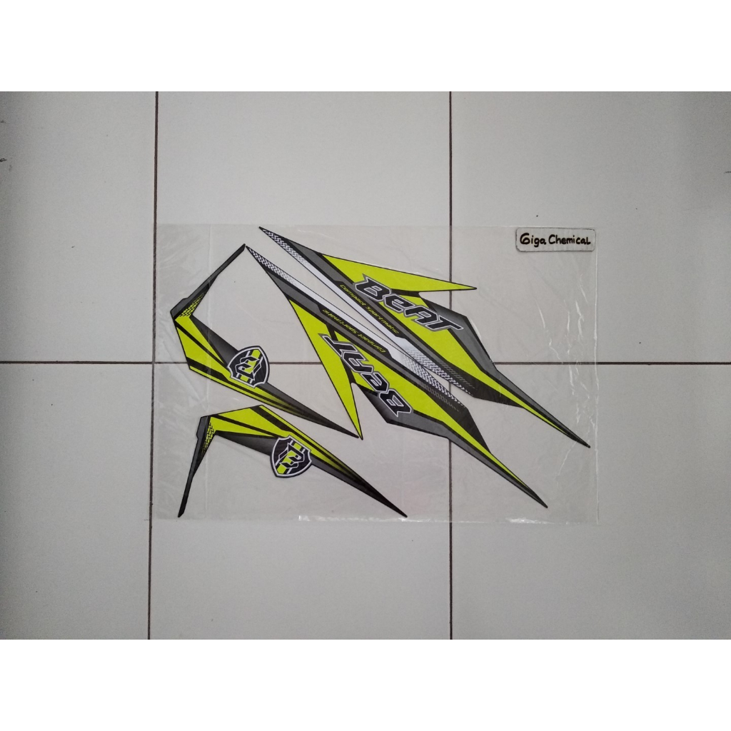 Striping Sticker Lis Standar Beat 2019 2020 Hitam Corak Hijau Original