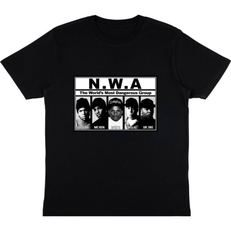 TSHIRT BAND NWA BLACK AND WHITE | KAOS BAND NWA BLACK AND WHITE UNISEX