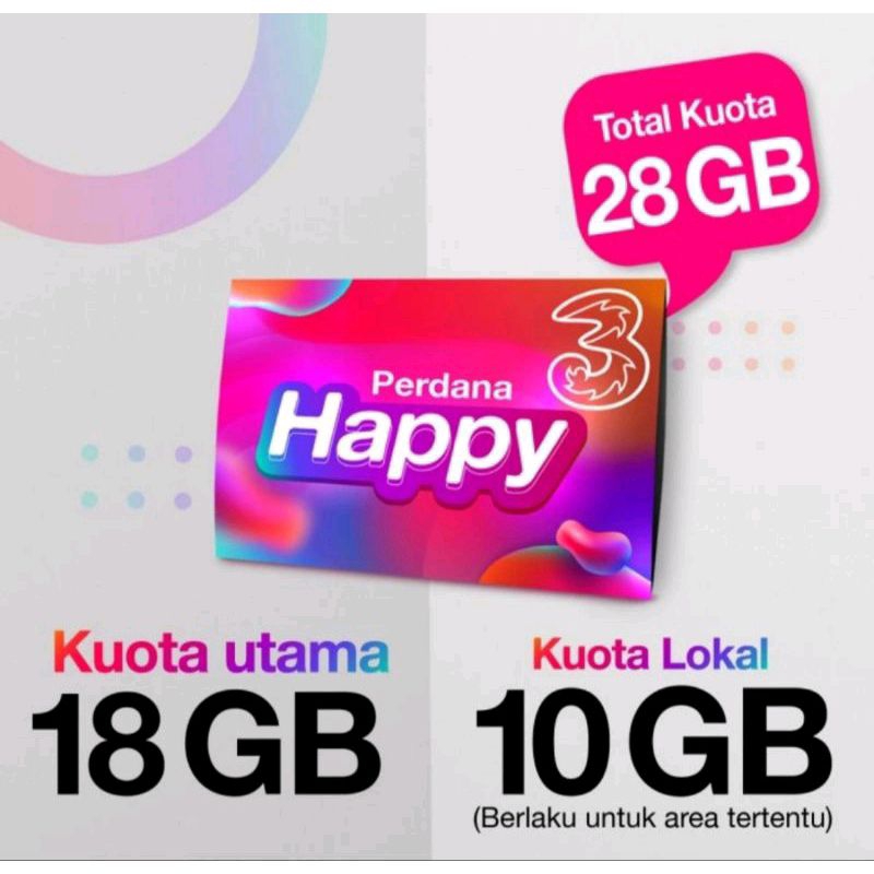 KARTU PERDANA THREE TRI 3 MURAH FRESH SIAP PAKAI KUOTA 6GB 8GB 12GB 28GB LANGSUNG PAKAI