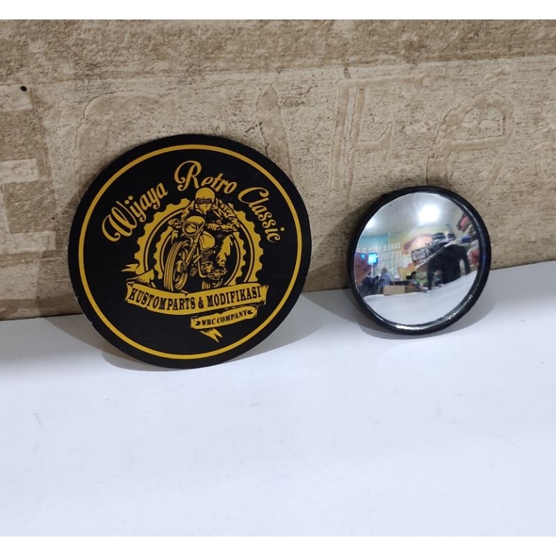 Kaca Spion Bulat Cembung Mini Kecil Tempel Mobil Motor