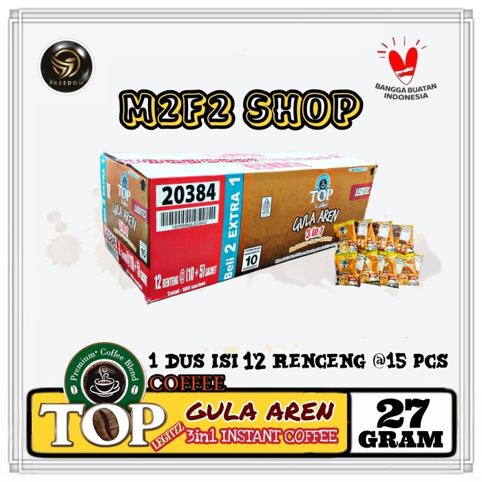 

Kopi TOP Gula Aren Legitzz 3in1 Kopi Instan Sachet - 27 gr (Kemasan Karton)