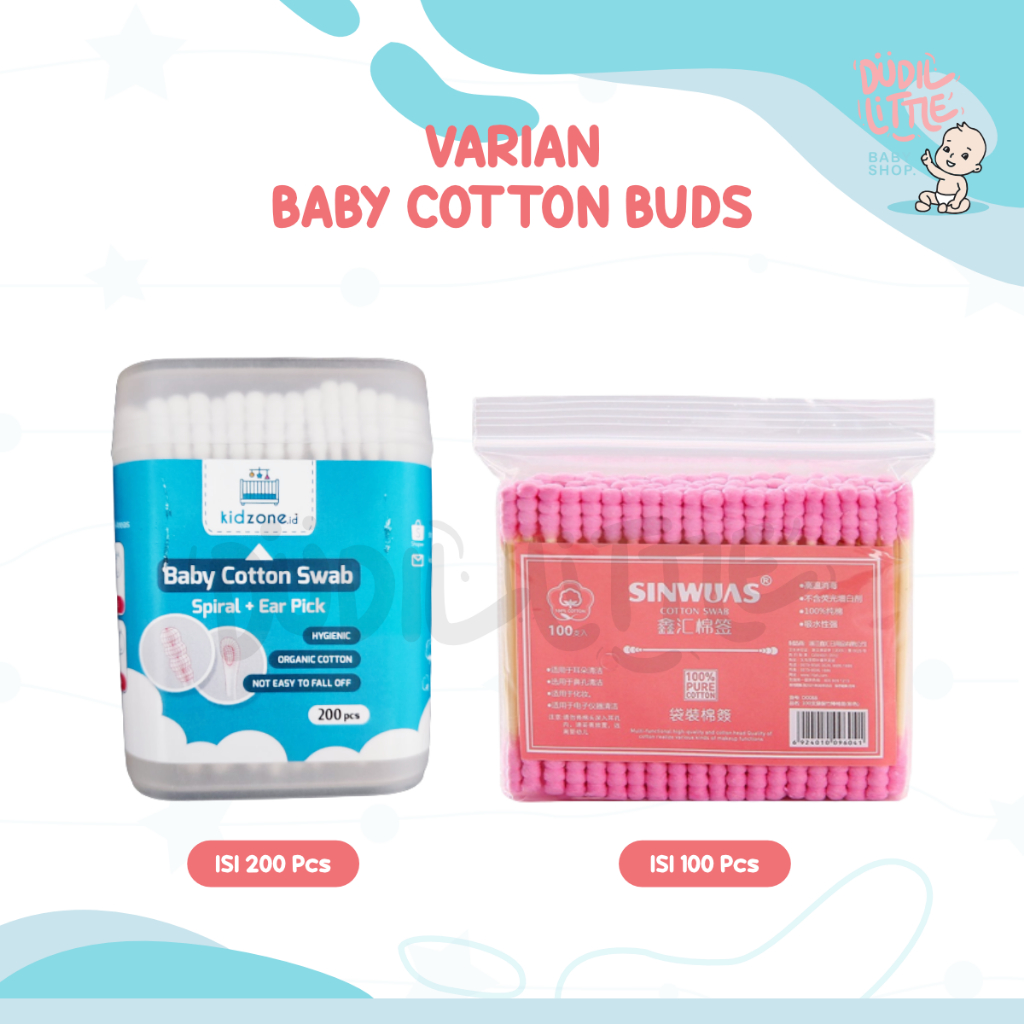 Cotton buds pembersih telinga dan hidung bayi cotton swabs berwarna penyeka sanitasi