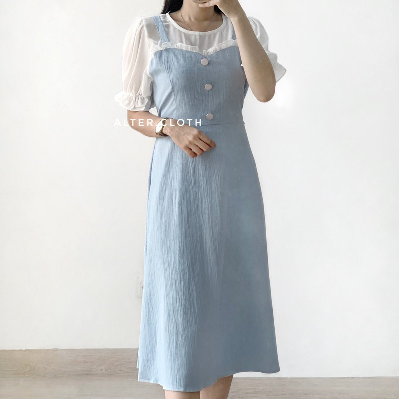 alter.cloth - INHO DRESS | Gaun Wanita Lengan Pendek Shortsleeve Maxi Dress Polos Plain Premium Katu