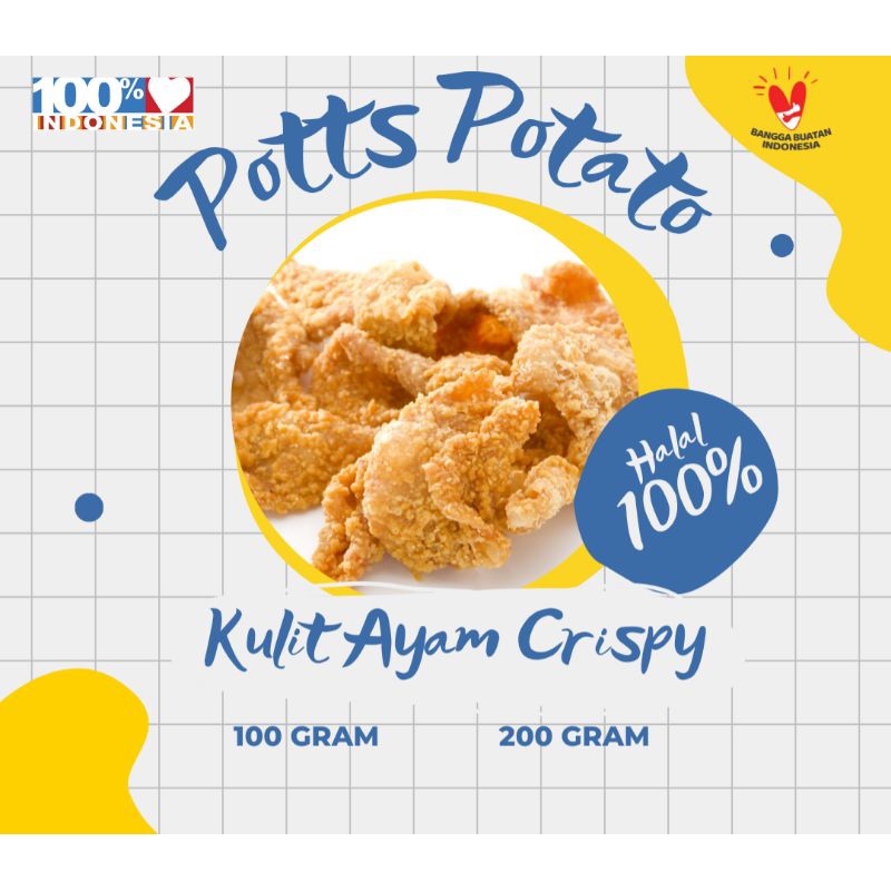 

Kulit Ayam Crispy Potts.potato 100 Gram dan 200 Gram