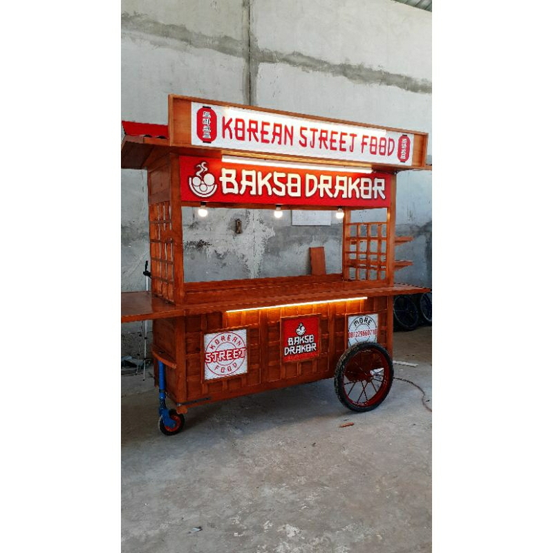 Gerobak korean food / gerobak bakso dan sosis bakar / gerobak takoyaki / gerobak ramen / gerobak dim