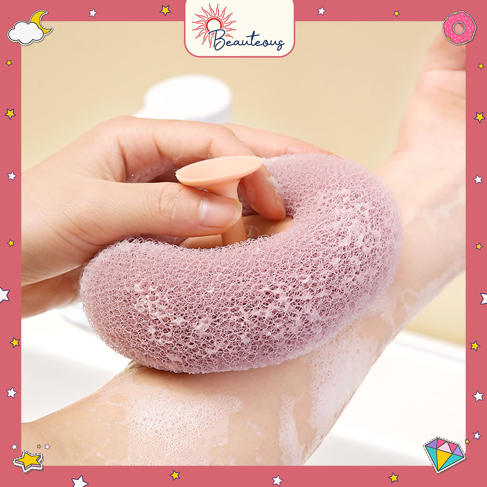 Spons Sikat Pembersih Daki Kotoran Kulit Badan Spons Sikat Mandi Donat