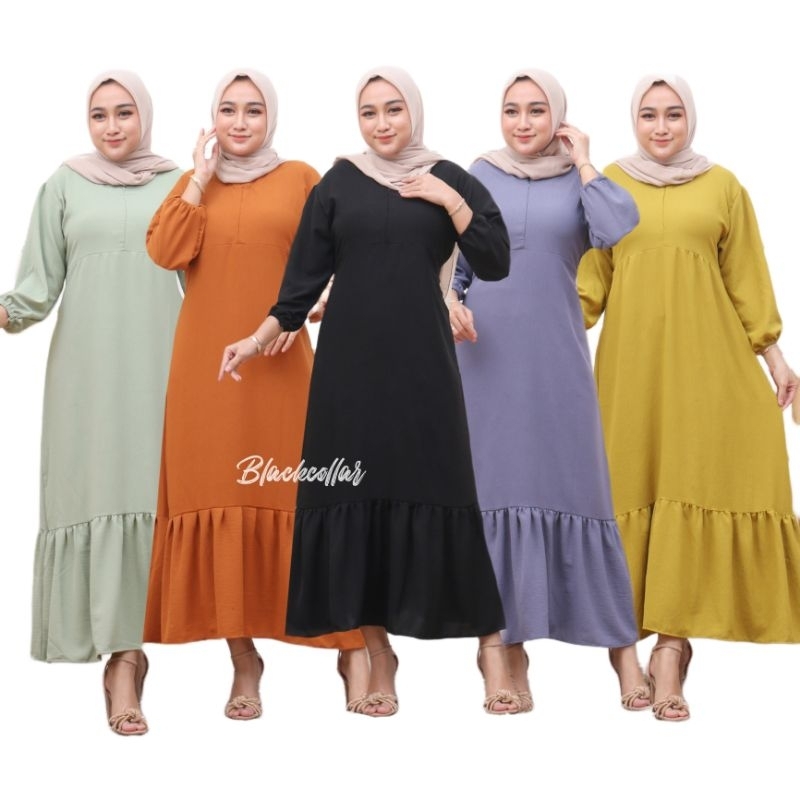 Gamis wanita crinkle airflow premium dress wanita outfit kondangan