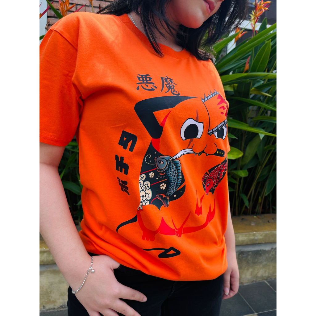 Tshirt Pochita Yakuza Orange Anime Manga Chainsaw Man Premium Unisex