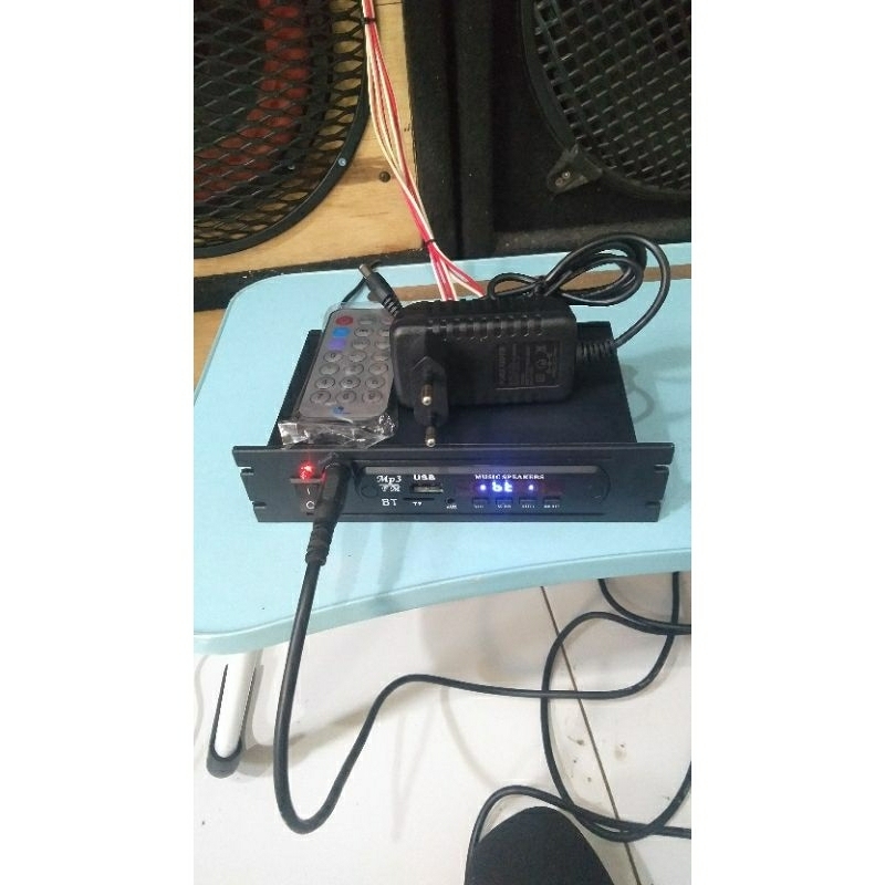 power amplifier mini 12 volt plus bluetooth bisa karaoke radio fm aux usb mmc