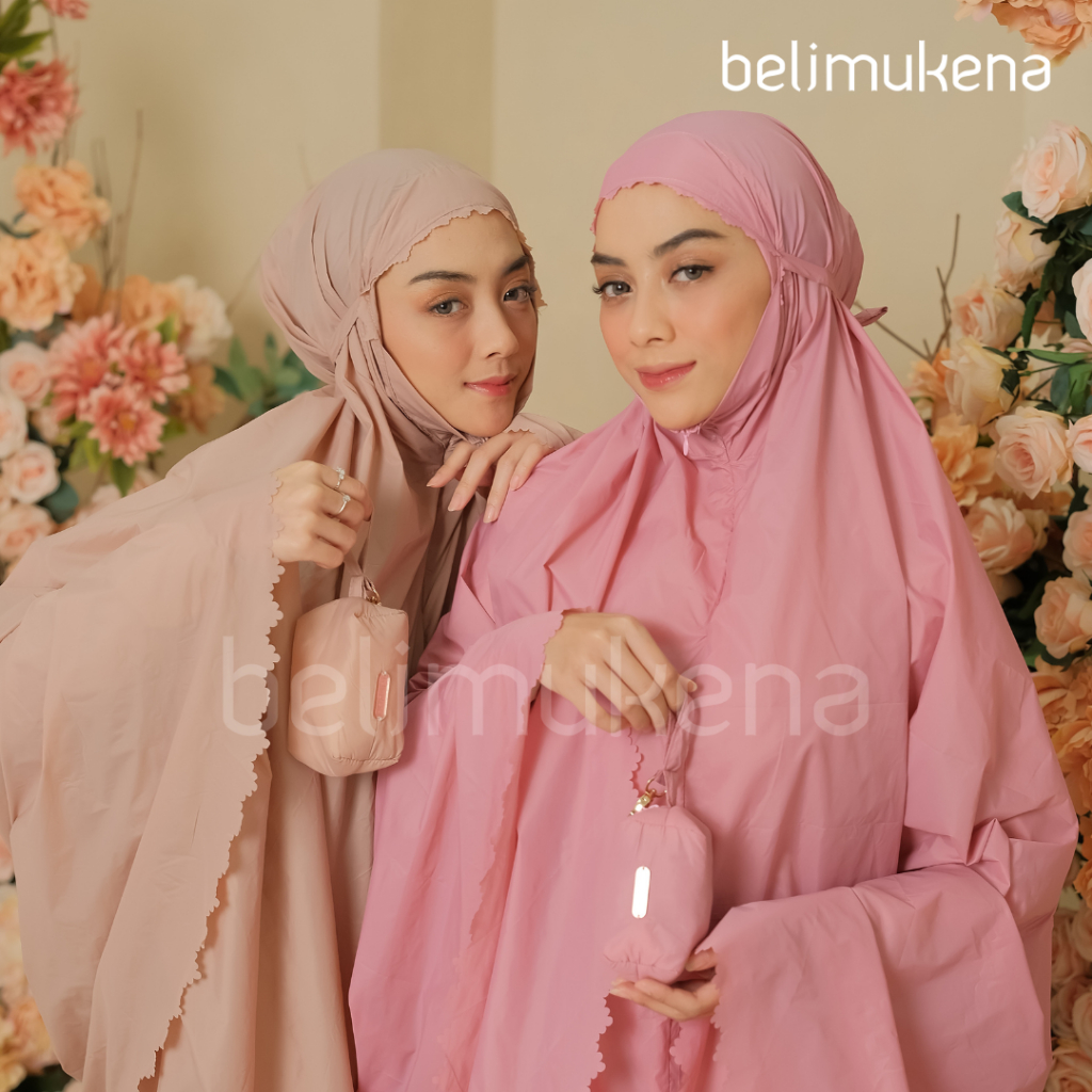 (FREE SAJADAH) - Mukena Mini Parasut Premium Korea Daily Lasercut Travel Ibu Kost Tya Ariestya