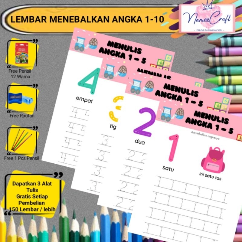 

[LMA2] Lembar Edukasi Belajar Menulis dan Mengenal Angka || SERIES 1-10