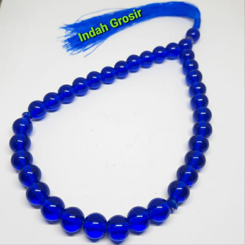 Tasbih batu king safir kristal 10mm 33butir