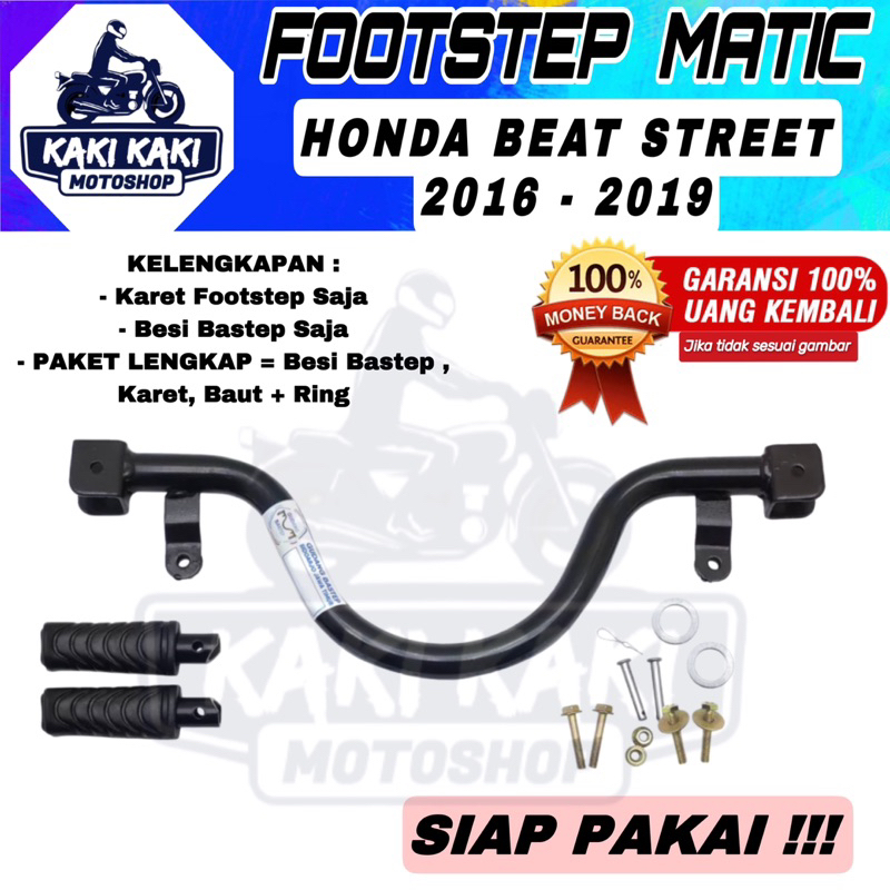 PAKET LENGKAP Step Bastep Fostep Footstep Pijakan Kaki Depan Matic Beat Street Fi Esp LED 2016-2023