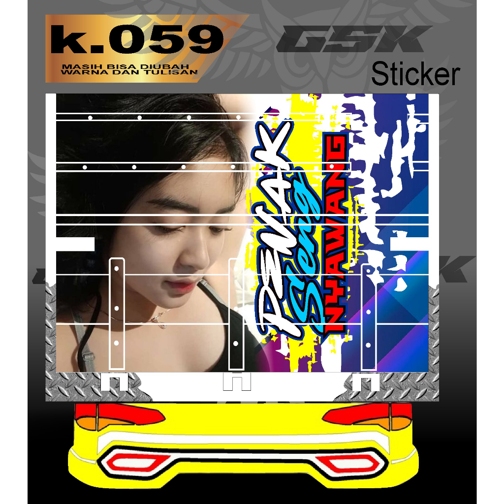 Stiker Decal Bak Belakang Truk Canter Stiker Bak Truk Giga Stiker Decal Bak k.059
