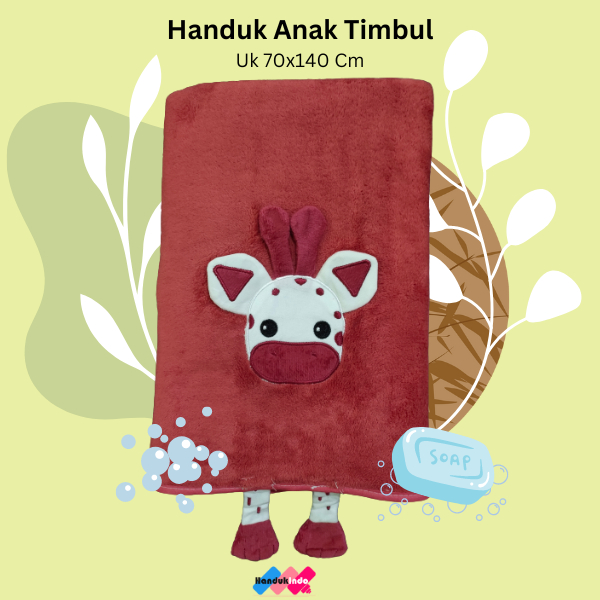 Handuk Mandi Anak / Bayi Timbul Lembut Microfiber Serap Air 70x140 cm Daya Serap Tinggi Besar