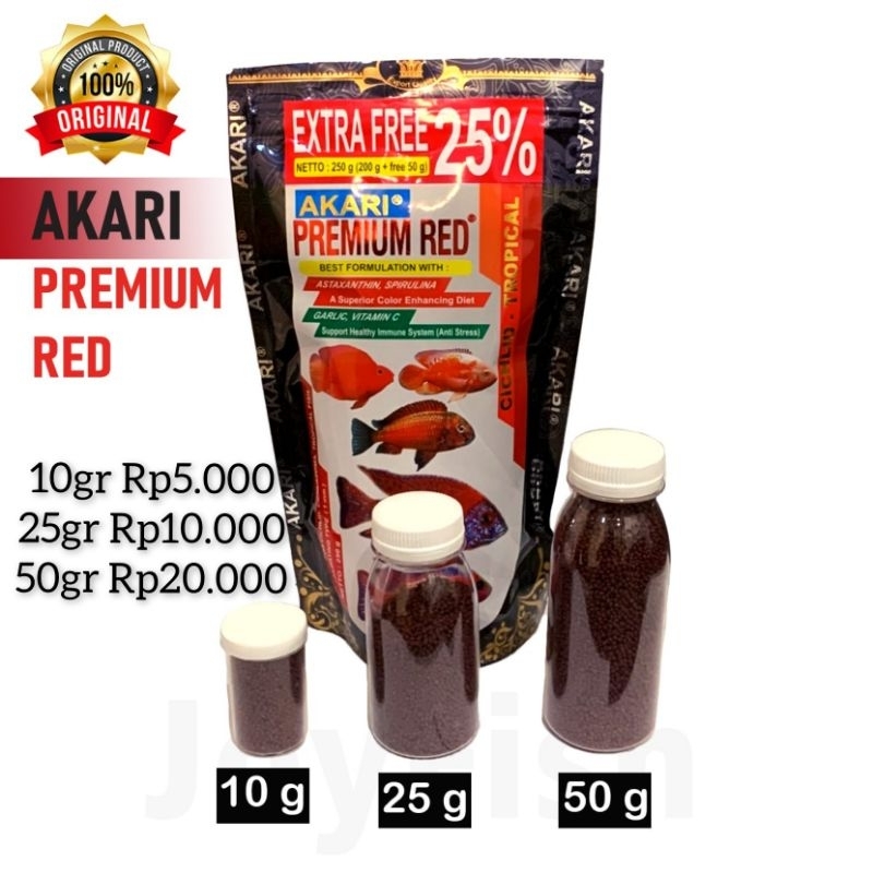 akari premium red repack pelet chana red barito