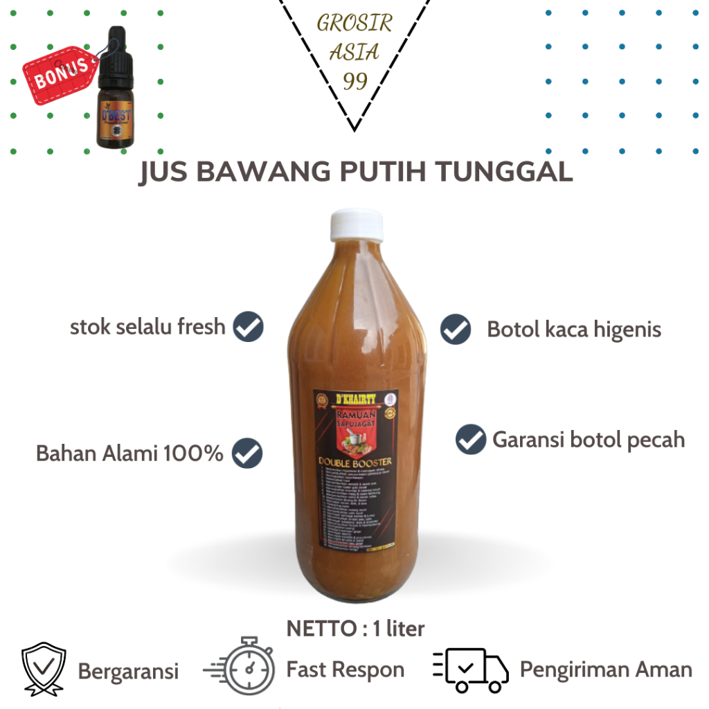 

D'Khairty Ramuan Sapujagad Double abooster | Jus Bawang Putih Tunggal 1 liter