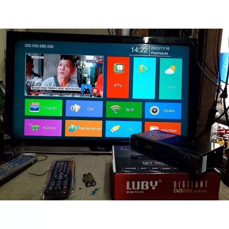 Set Top Box Digital TANAKA BODY PLASTIK BESAR &amp; LUBY TV Digital