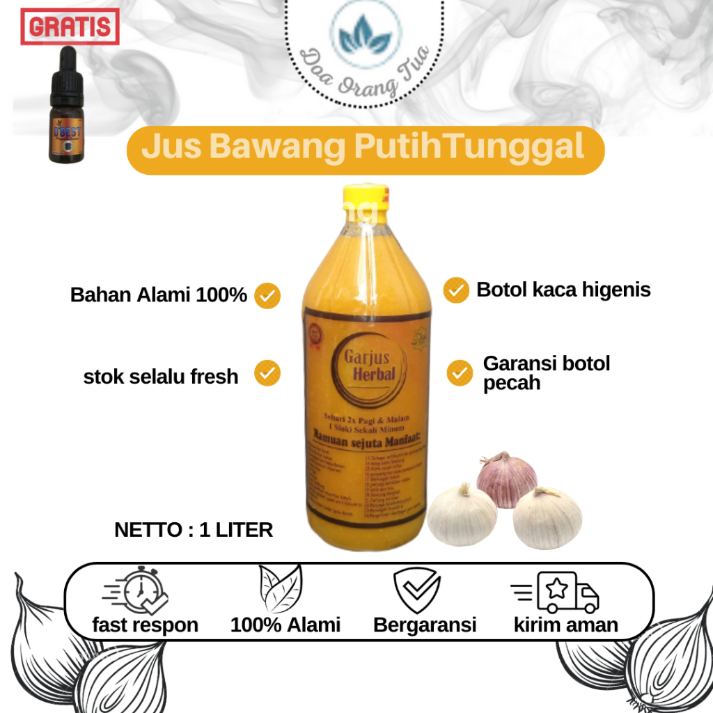 

Herbal Hipertensi Jantung Darah Tinggi Jus Bawang Putih Tunggal 1 LITER