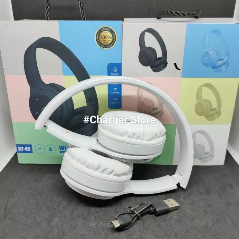 Headphone Bluetooth Macaron KT-49 P33 P47M Headset Wireless Bando Stereo SUPER BASS