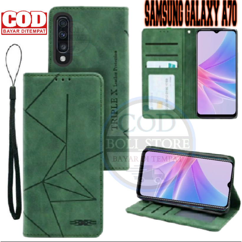 CASE HP SAMSUNG GALAXY A70 MOTIF CASE KULIT - CASING DOMPET-FLIP COVER LEATHER-SARUNG HP