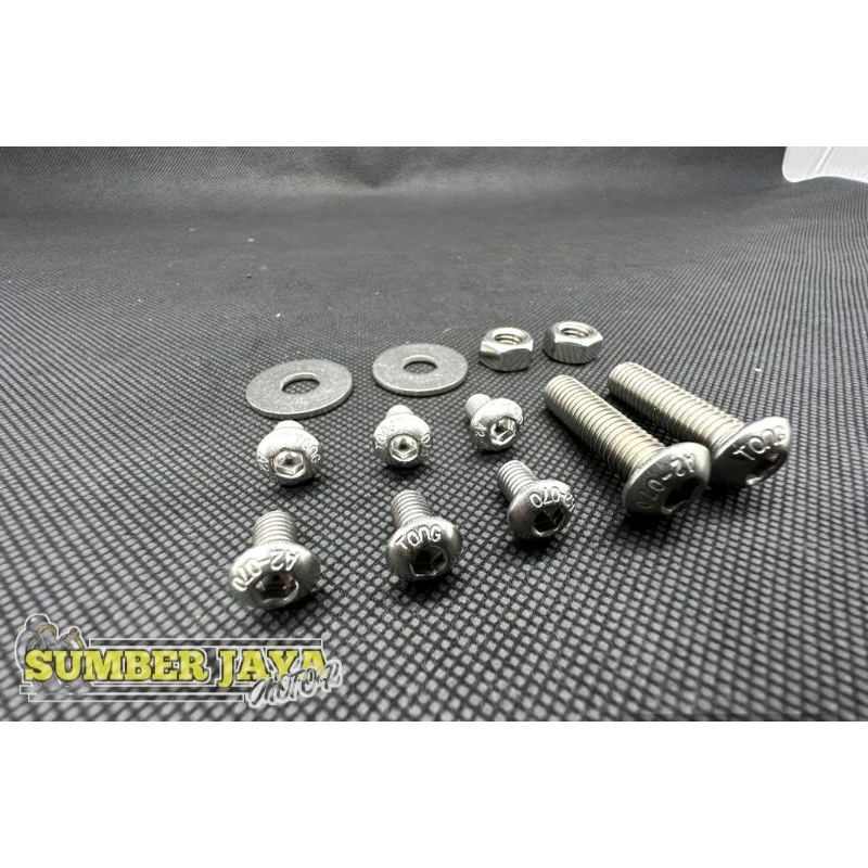 baud baut mur kupingan lampu depan rx king fulset stenlis