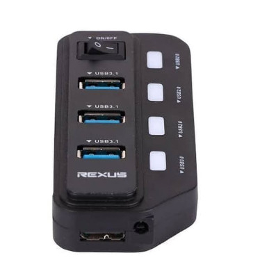 USB Hub Rexus 3.1 H332 7 Port + Converter Type C | RXH-332