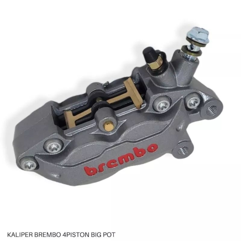 Kaliper Monoblok Kaliper Bremb Depan kanan 4 piston Axial big Pot bubet Grey Import Universal