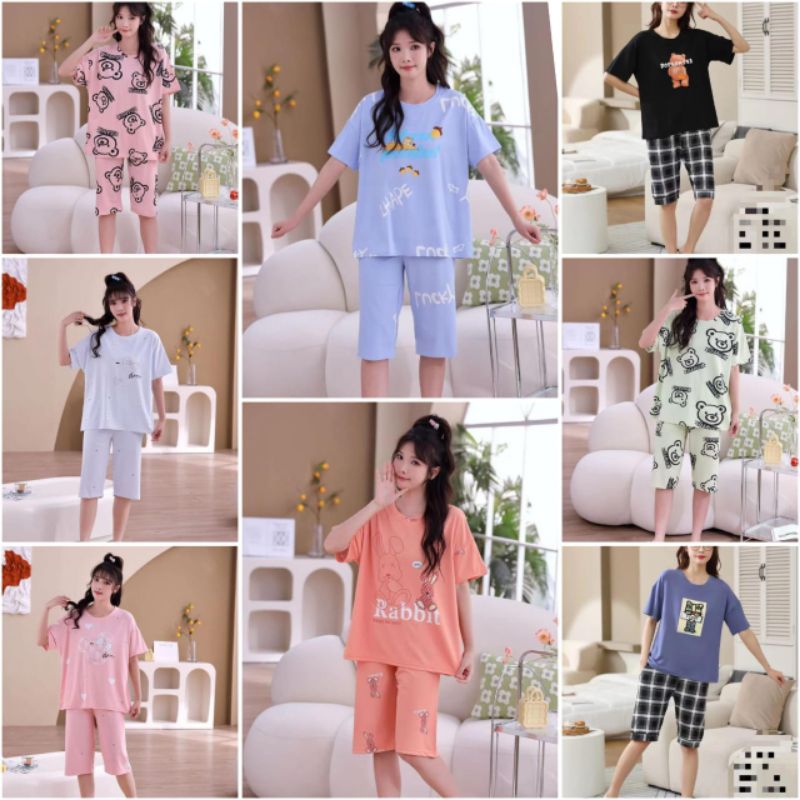 Baju tidur piyama wanita hotpants murah / piyama import