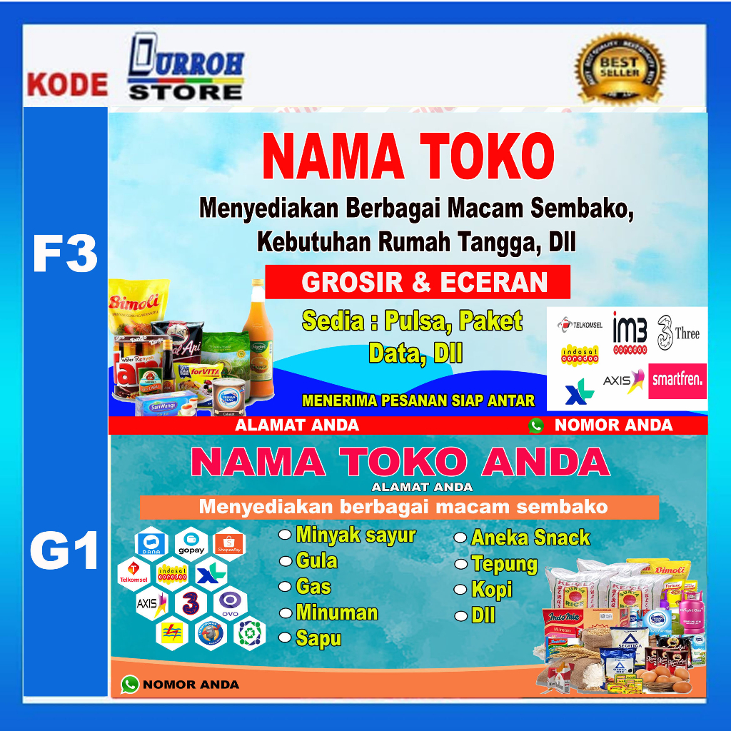 Spanduk / Banner Toko Kelontong / Sembako #3
