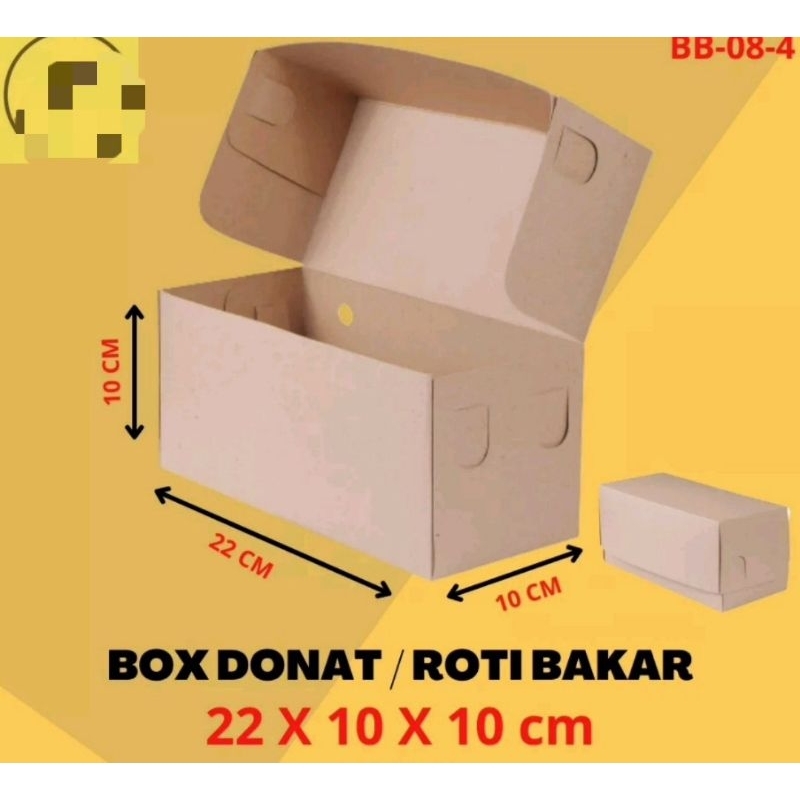 BOX ROTI GEMBONG/BAKAR/BOMBOLONI 22x10x10 cm isi 10PCS