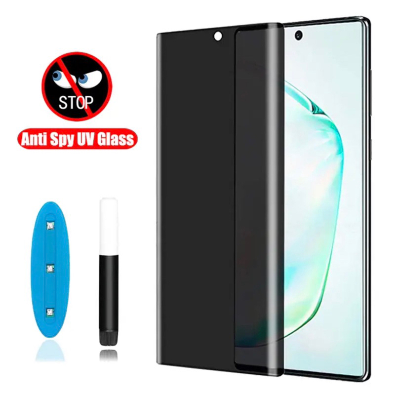 Uv Spy - Tempered Glass Samsung Note 8 Note 9 Note 10 Note 10 Plus Note 20 Note 20 Ultra Anti Spy Uv Glass Full Cover