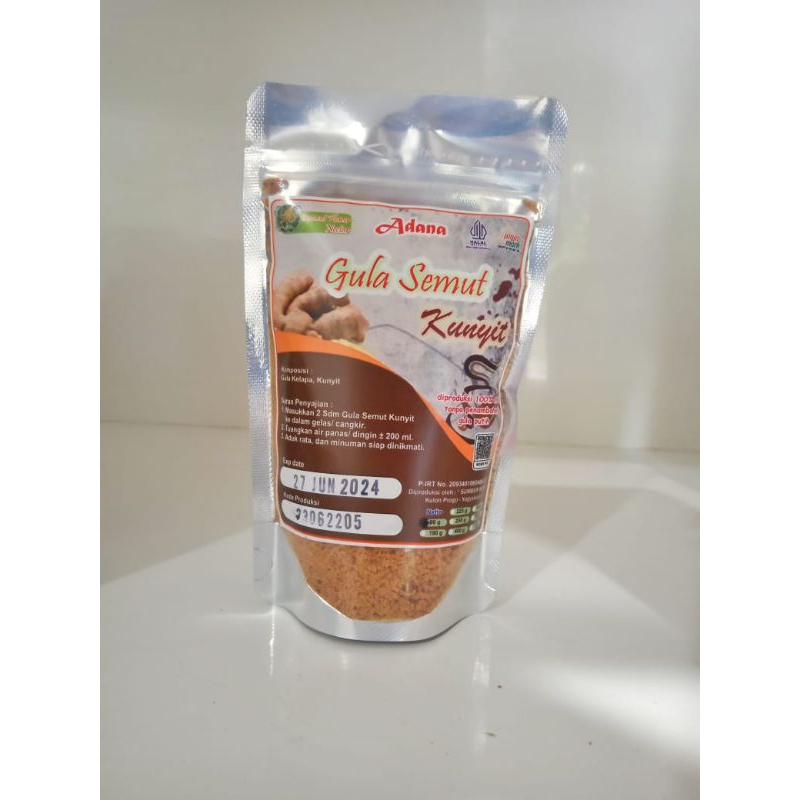 

Gula Semut Kunyit/Kunir pouch 80gr/Gula Kristal Kelapa Rasa Kunyit/Kunir