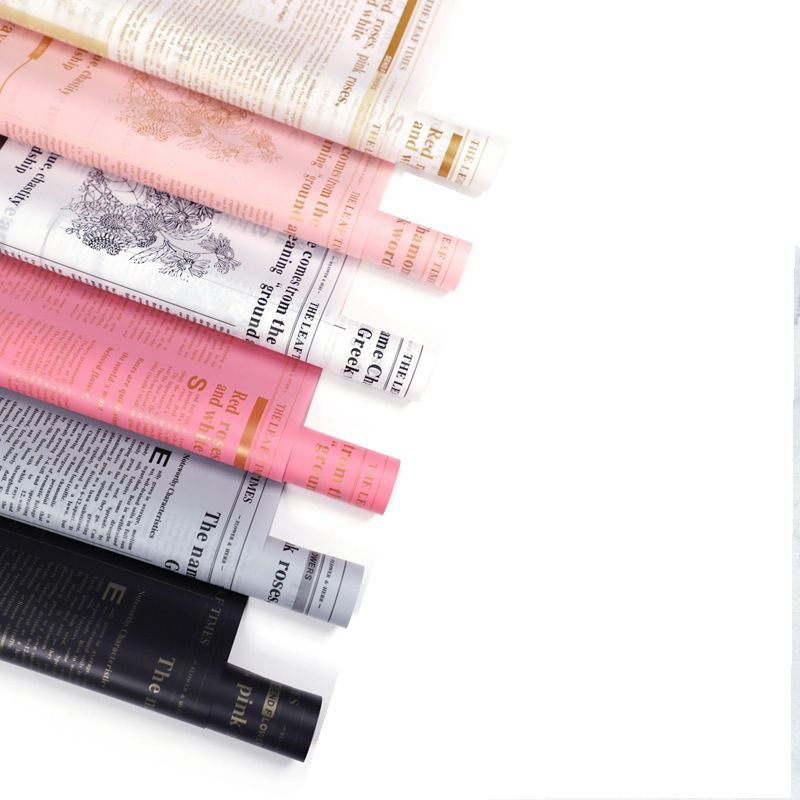 

5 lembar Terlaris kertas buket motif koran