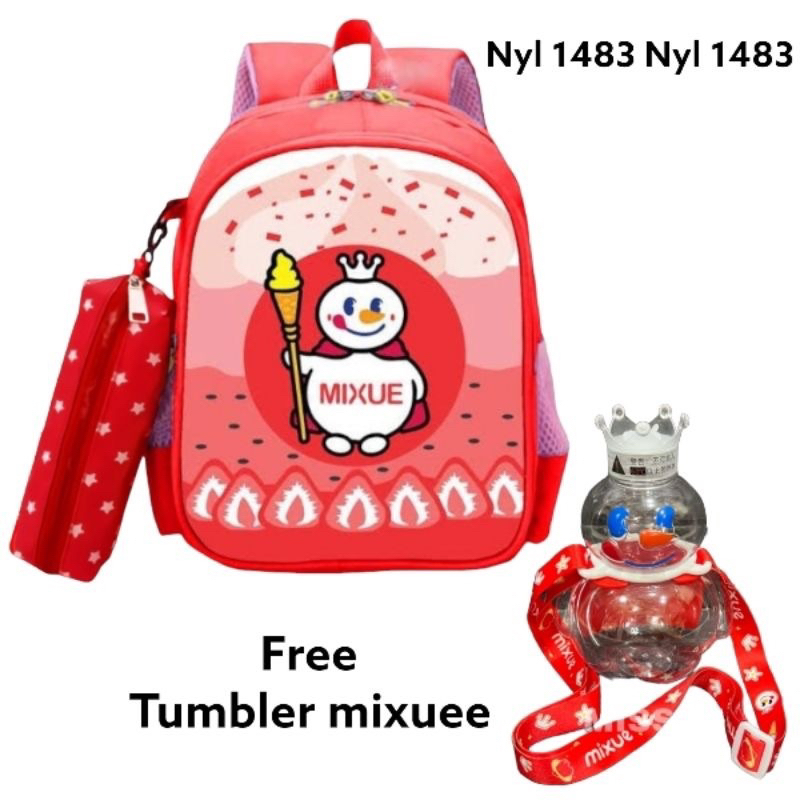 PAKET HEMAT TAS ANAK MIXUE LENGKAP 5IN 1 free tumbler mixuee