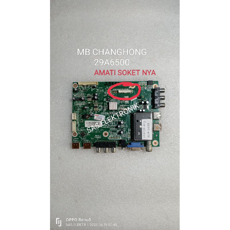 MB MOTHERBOARD MAINBOARD MESIN TV LED CHANGHONG 29 INCH LED29A6500 29A6500