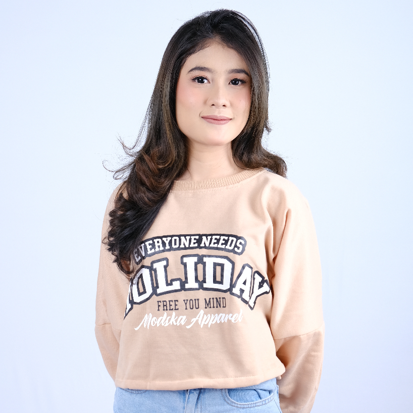 Modska Oversize Sweater - Oversize Crop Wanita