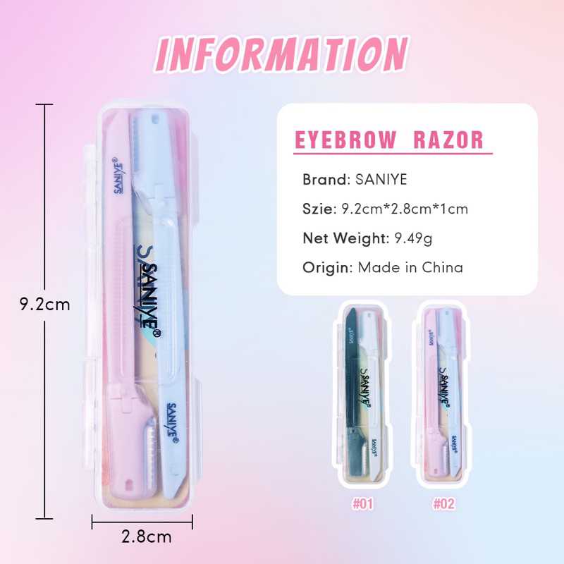 【Official Outlet】SANIYE Pencukur Alis Pisau Cukur Pengerok Alis Perapih Alis Wanita Silet Alis Eyebrow B1182