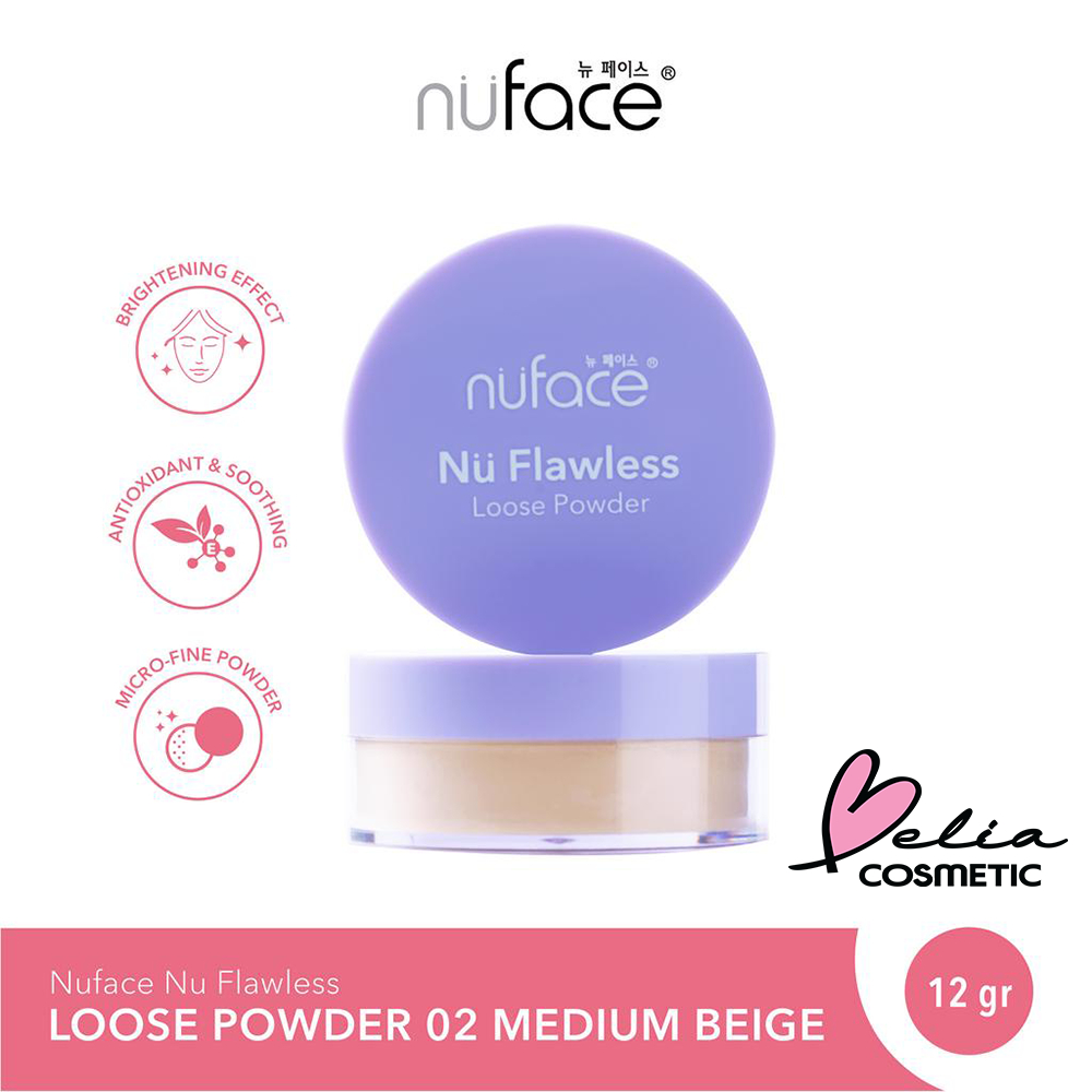 ❤ BELIA ❤ Nuface Loose Powder 12g | Bedak Tabur | Bedak | Light Beige | Medium Beige | Warm Beige