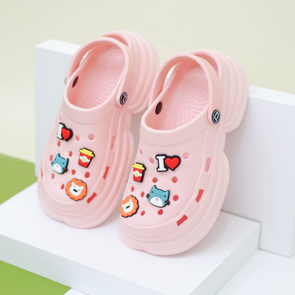 3046L-3 Leveling - Sandal Jibbitz Wanita Sandal Jelly Karet Sandal Rumah Elastis Empuk