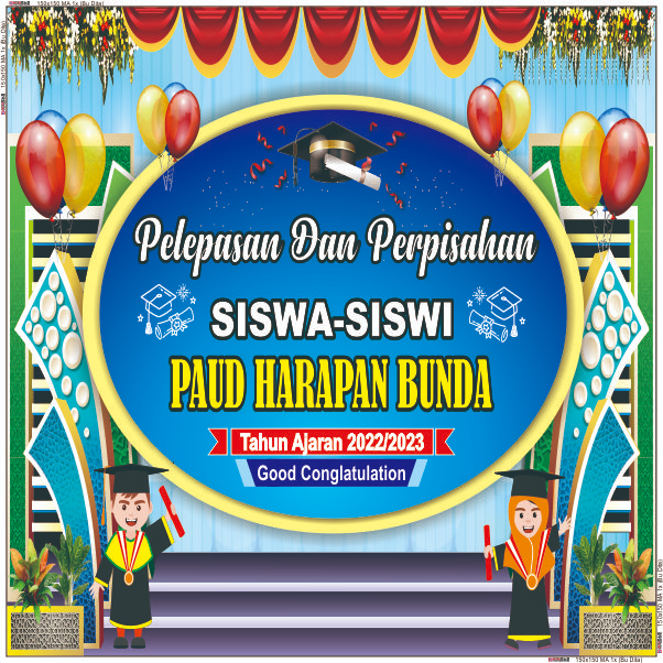 BANNER PERPISAHAN SEKOLAH SEHARI JADI/ BANNER WISUDA SEKOLAH / BANNER PELEPASAN SISWA/BANNER TASYAKU