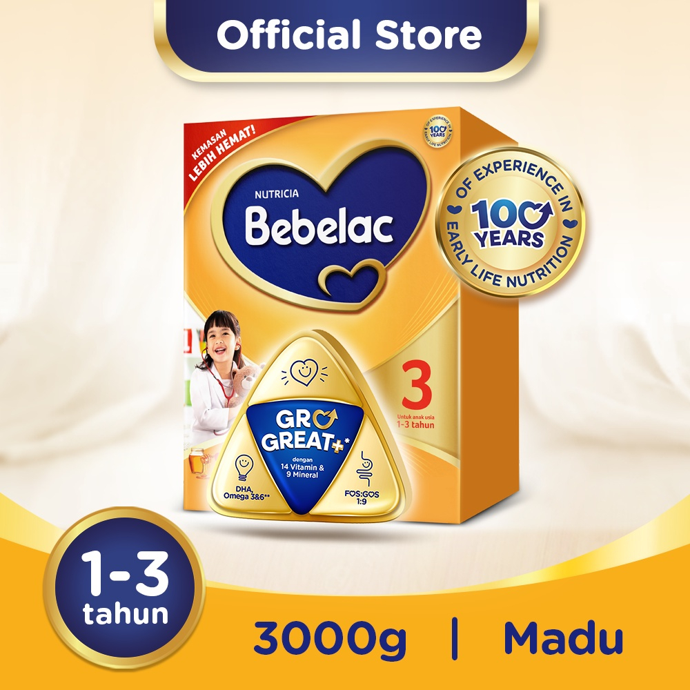 Bebelac 3 Madu Susu Pertumbuhan Bubuk 3000 GR