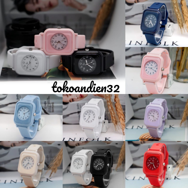Jam tangan couple pria wanita karet APEL ANGKA Casual watch TOKOANDIEN32