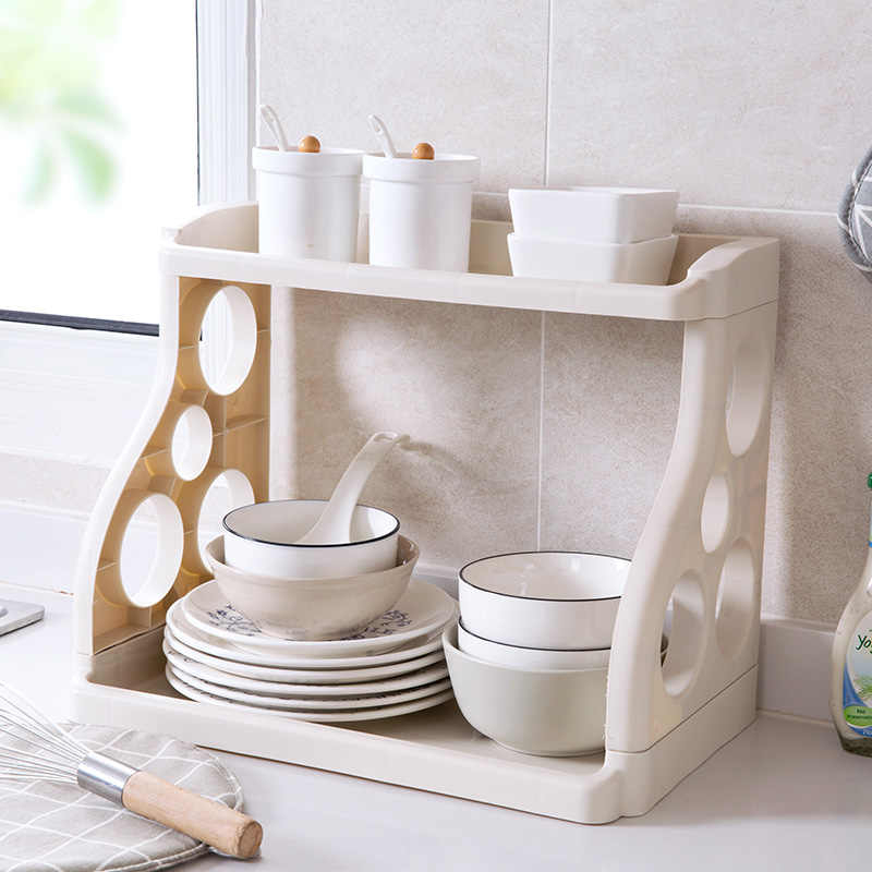 Sgmshop Rak Dapur Bulat 2 Susun Tempat Bumbu Meja Rias Serbaguna