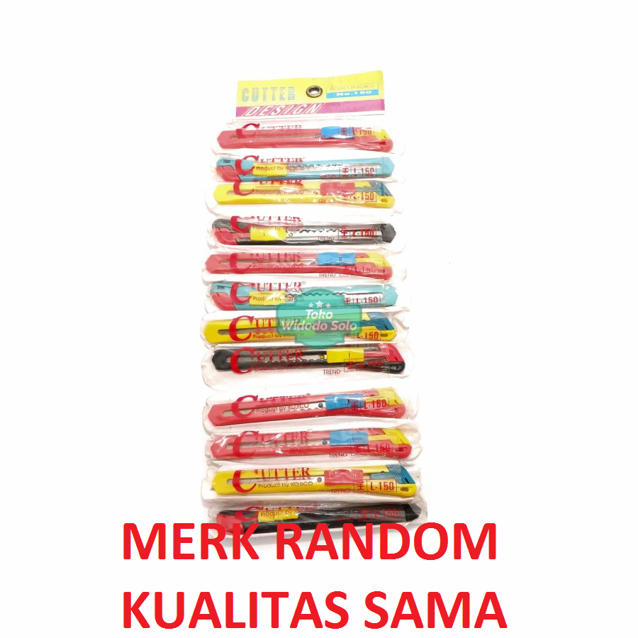 

Cutter Kecil Pisau Knife Pemotong Kertas Murah - 1 Renteng Isi 12 Buah