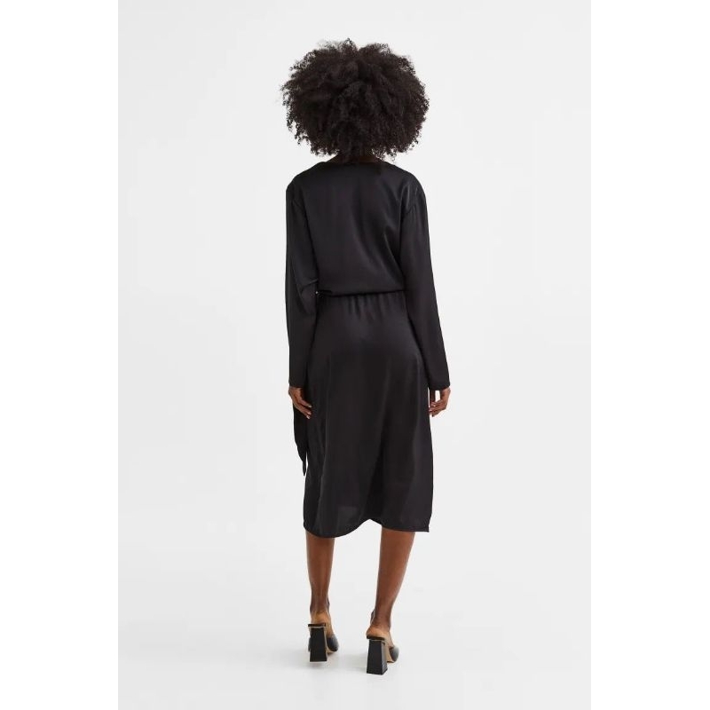 Hm silk wrap neck dress