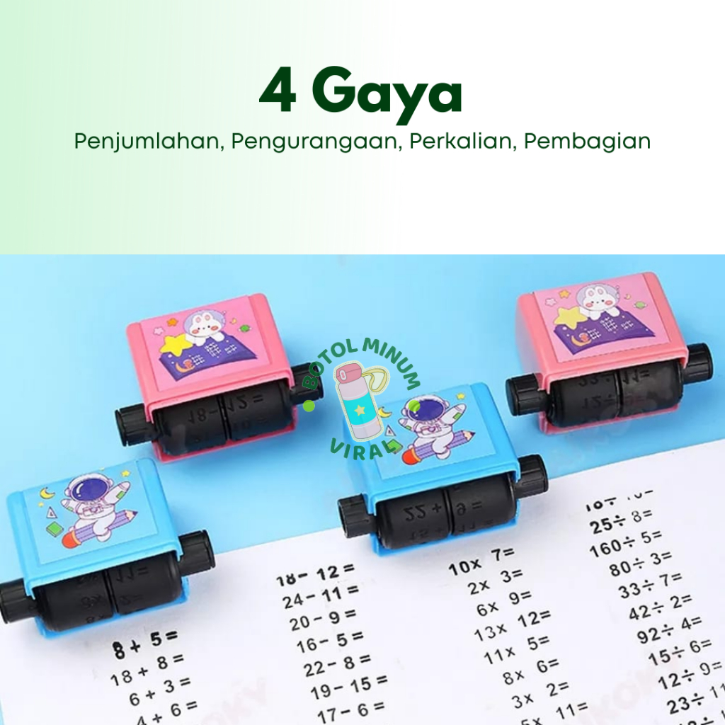 Stempel Matematika Roll Mainan Edukasi Latihan Math
